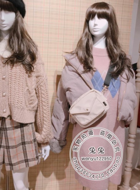Mùa thu và mùa đông mới của Nhật Bản MJ bán cao cổ áo kim cương kẻ sọc ngọt ngào retro dài đan áo len váy